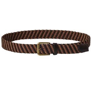 Osprey Mens Warren Woven Leather Trim Belt / Brown/Tan